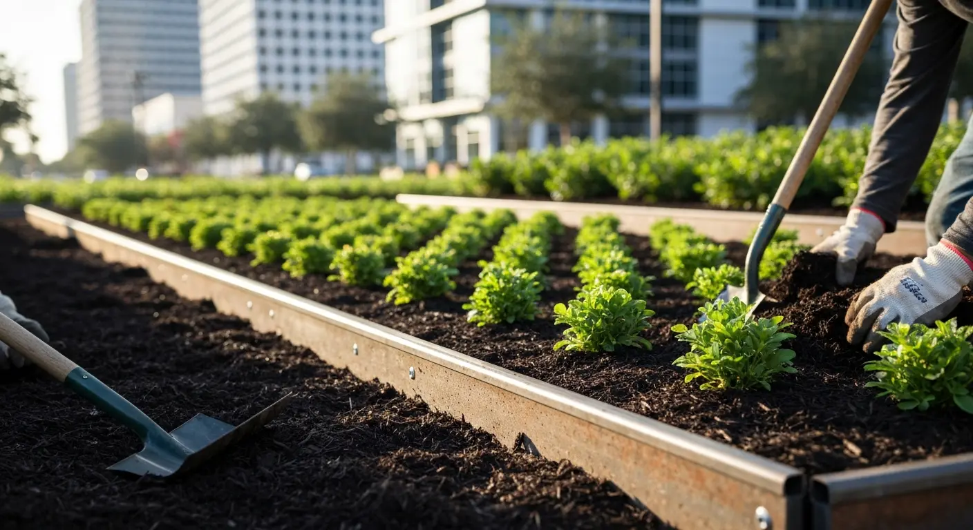 Commercial landscape garden beds