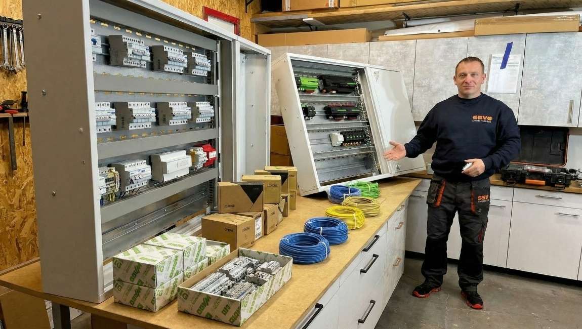 Rozdzielnia elektryczna przygotowana pod system smart home Loxone w domu jednorodzinnym