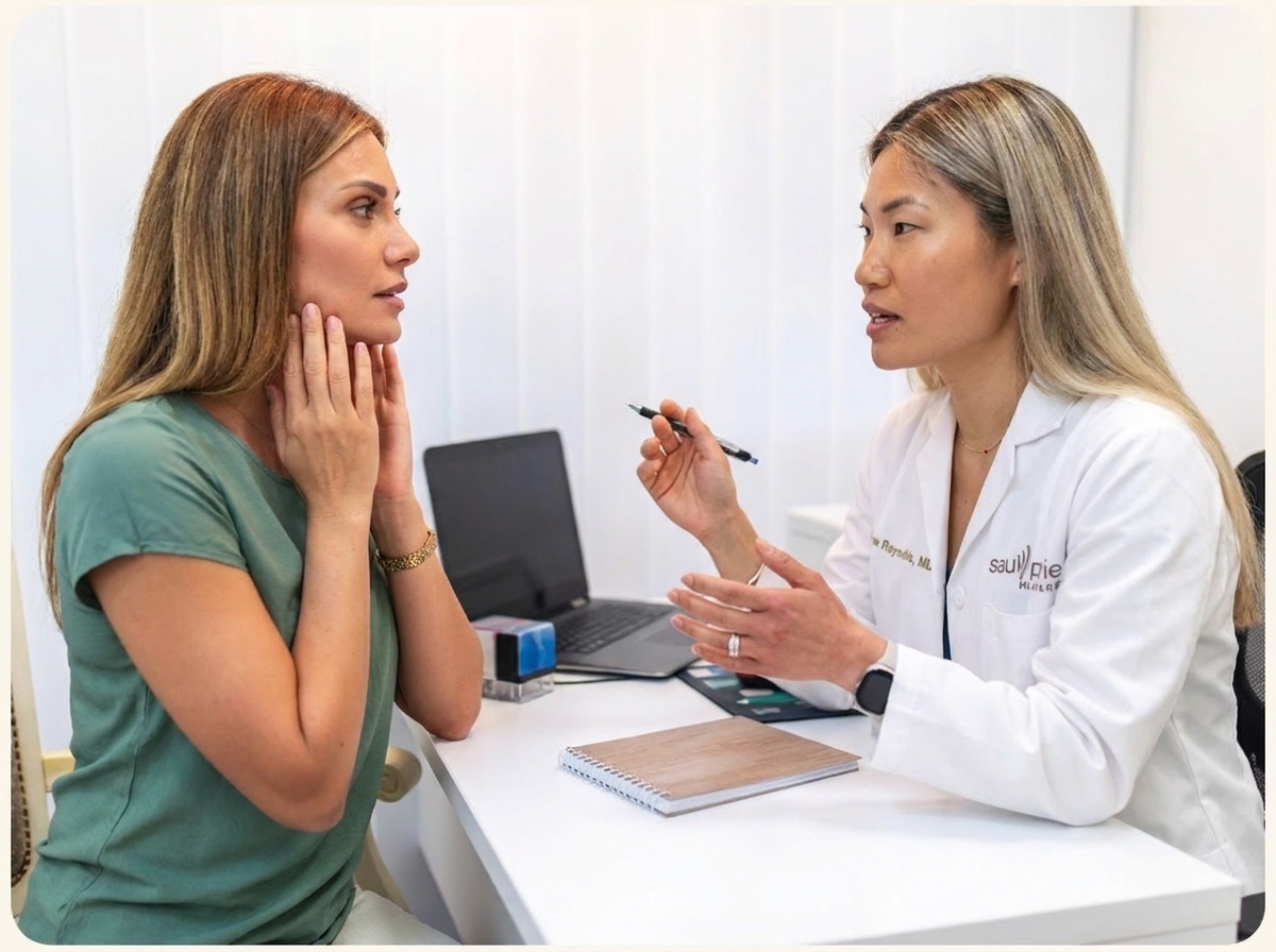Dr. Reynolds with a patient at the Plastic & Cosmetic Surgery Clinic