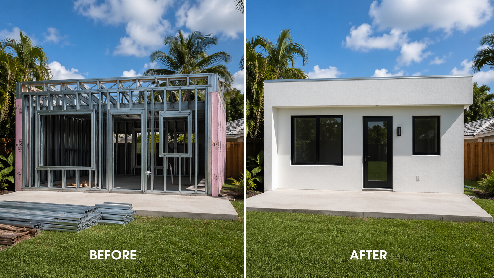 Before and after ADU construction