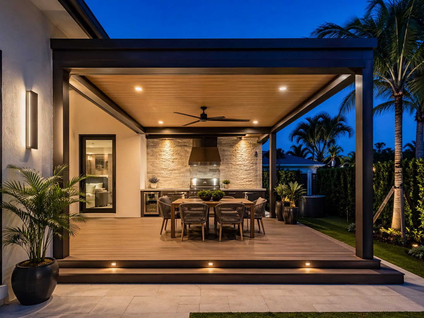 Outdoor living pergola South Florida