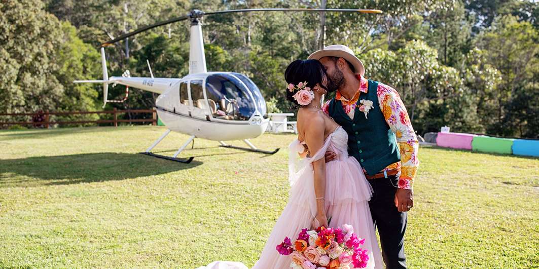 Helicopter elopement Sunshine Coast Queensland
