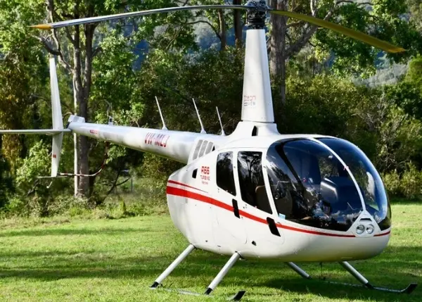 Oceanview Helicopters Robinson helicopter at Caloundra Aerodrome