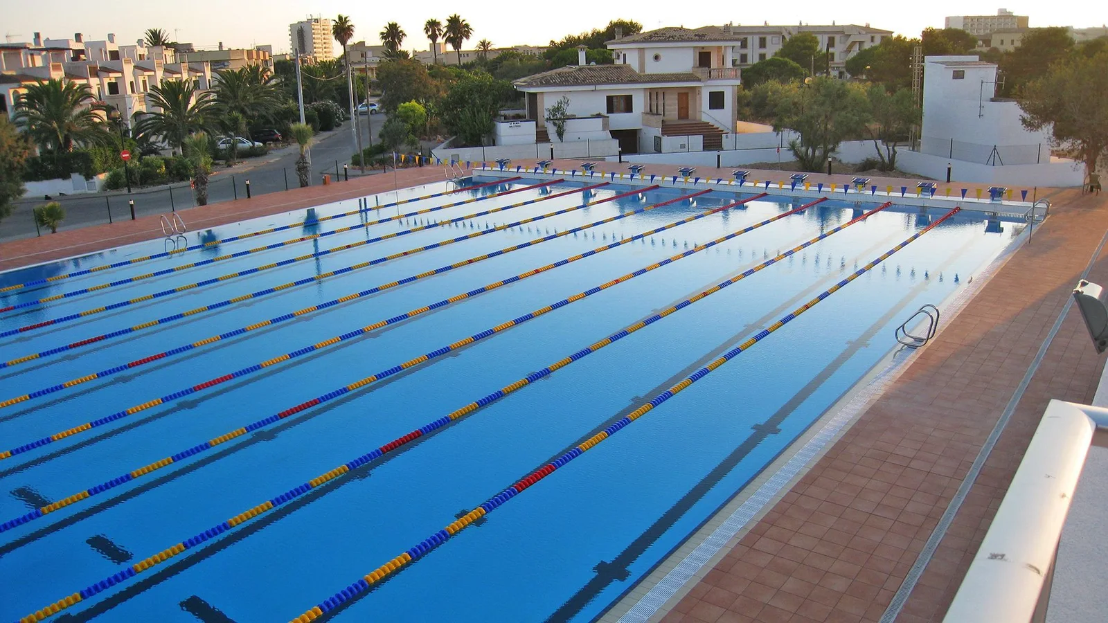 The 50m outdoor pool at the BEST Centre in Colònia de Sant Jordi, Mallorca