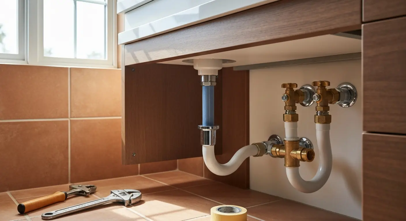 Bathroom vanity plumbing work in San Diego