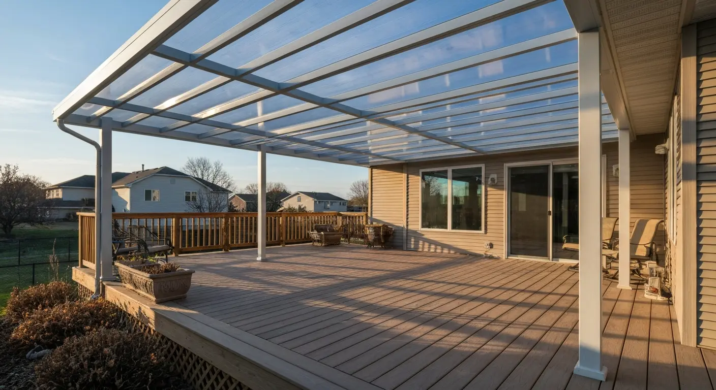 Polycarbonate covered deck