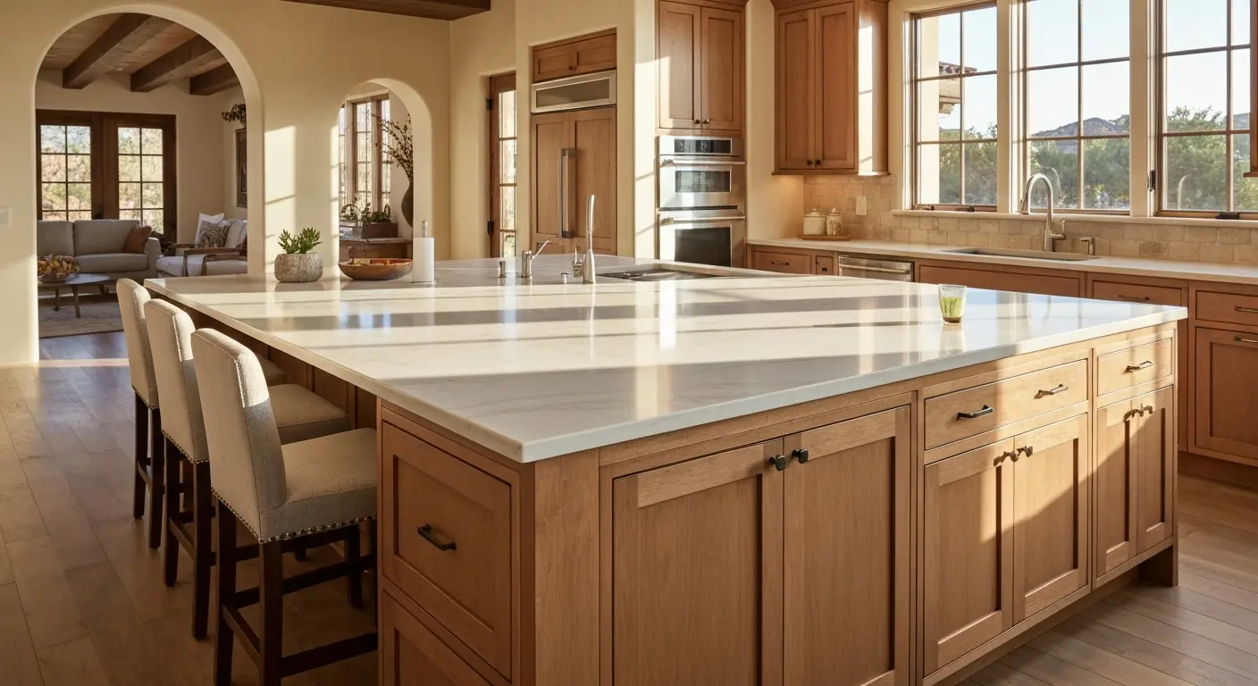 Custom kitchen island installation