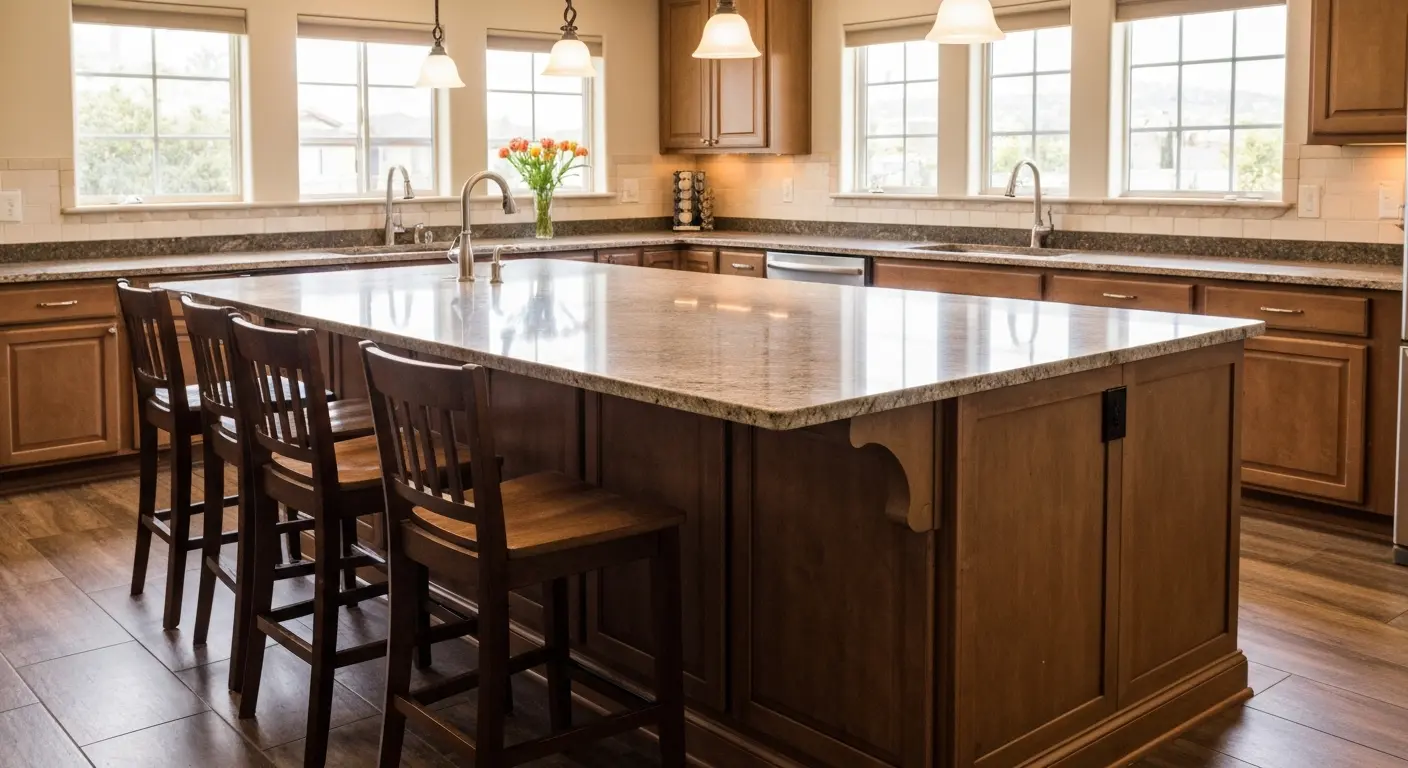 Custom kitchen island installation