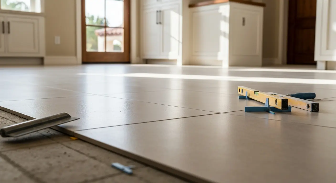 Tile kitchen flooring installation