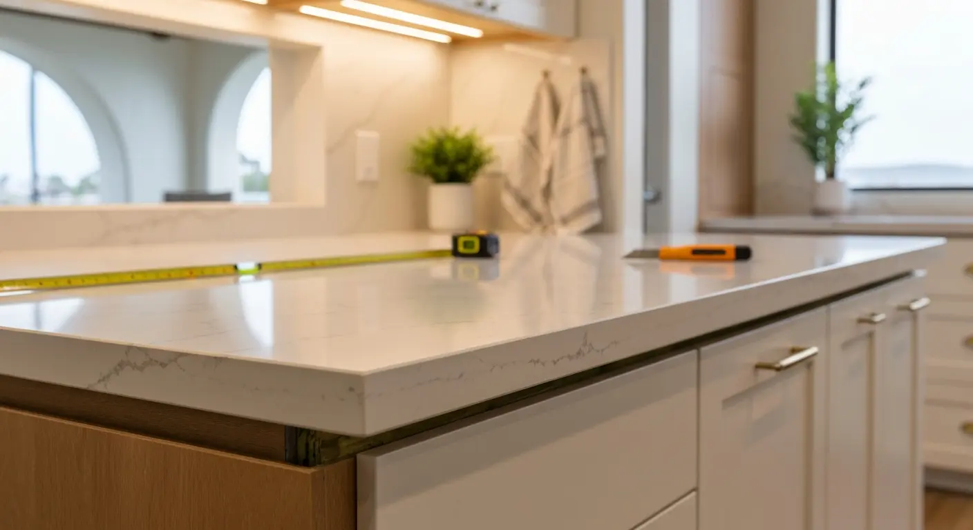 Quartz countertop installation