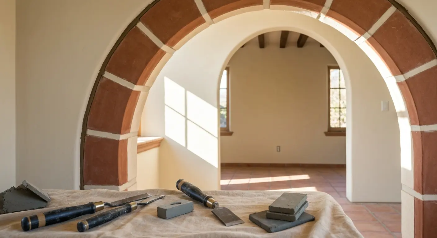 Spanish Colonial archway installation