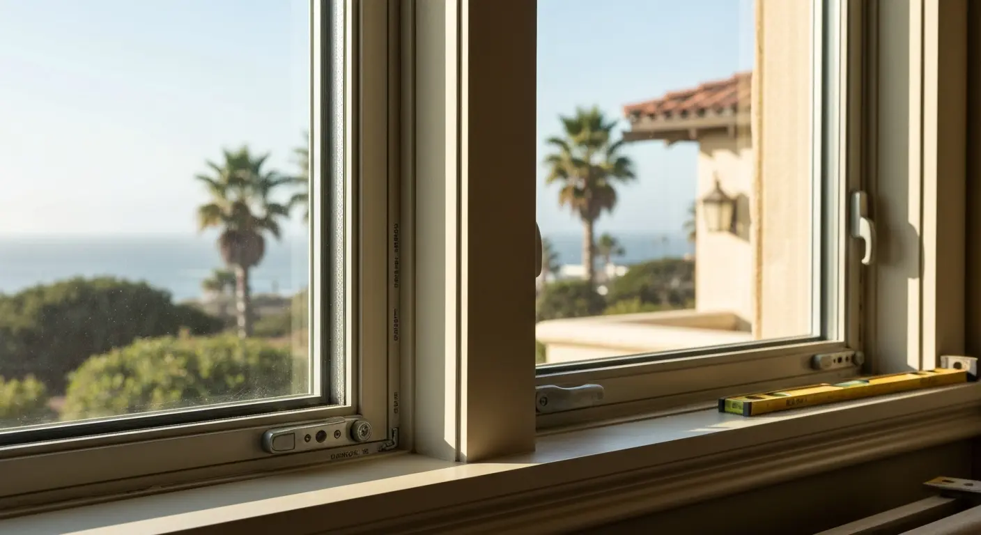 Coastal window installation in Solana Beach home