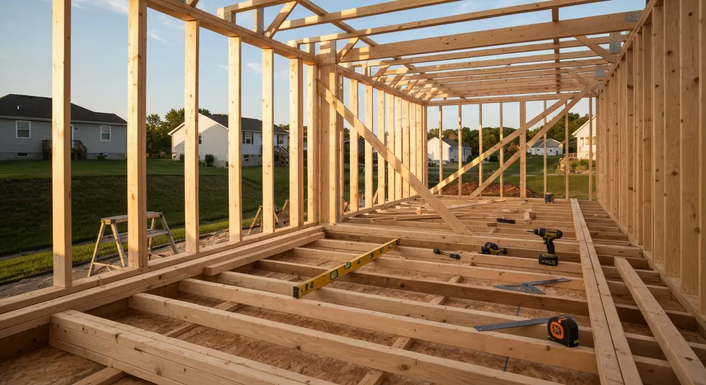 Framing project in Talmadge home
