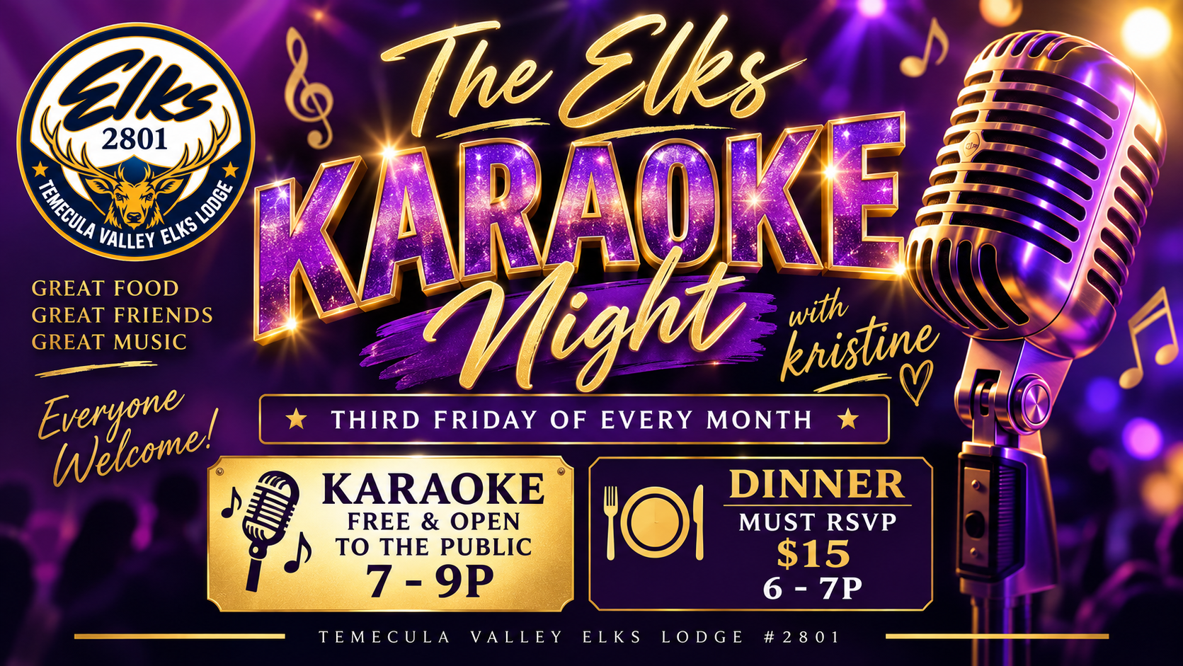 Temecula Valley Elks Lodge #2801 Karaoke Night with kristine