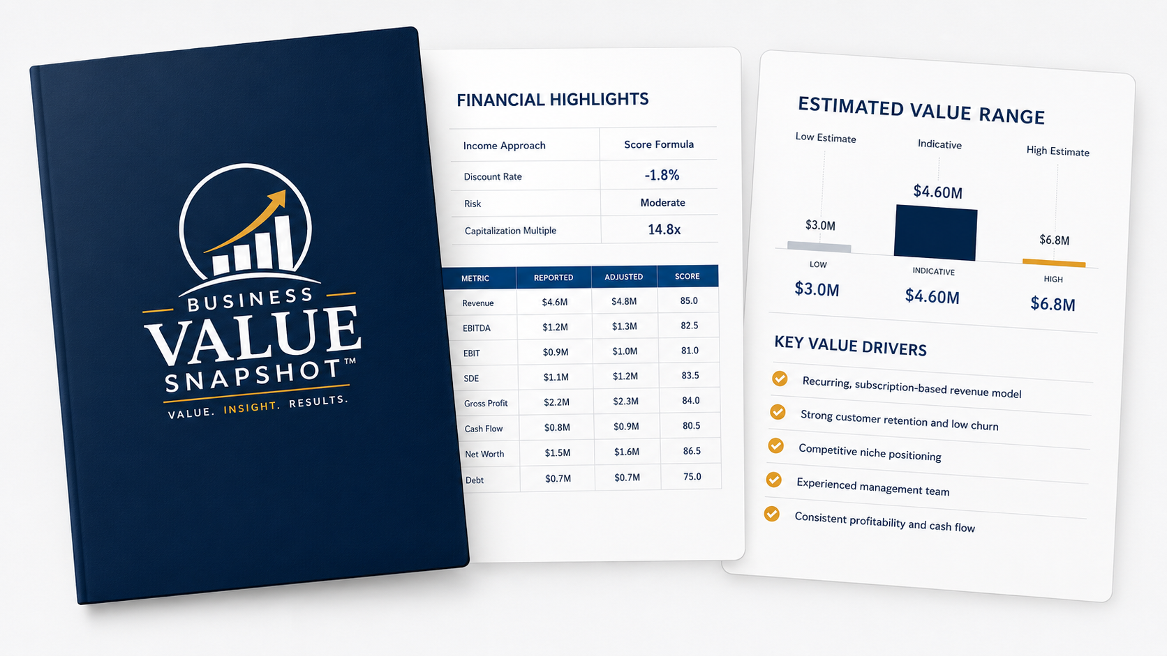 Business Value Snapshot report mockup