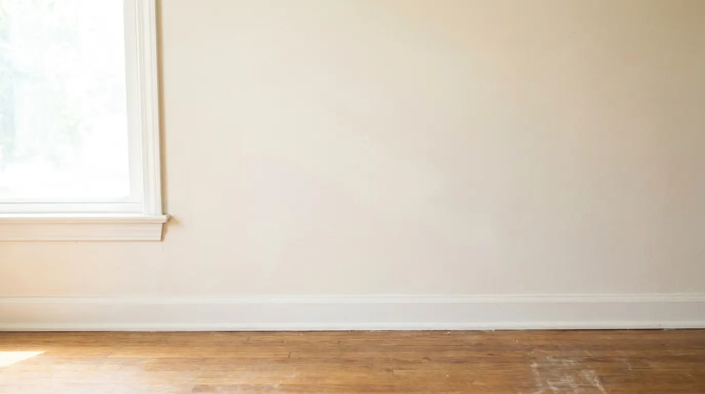After: drywall patched, skim-coated, and freshly painted