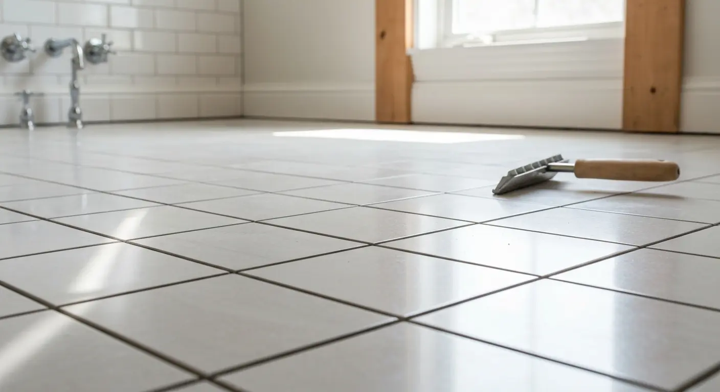 Ceramic tile bathroom floor