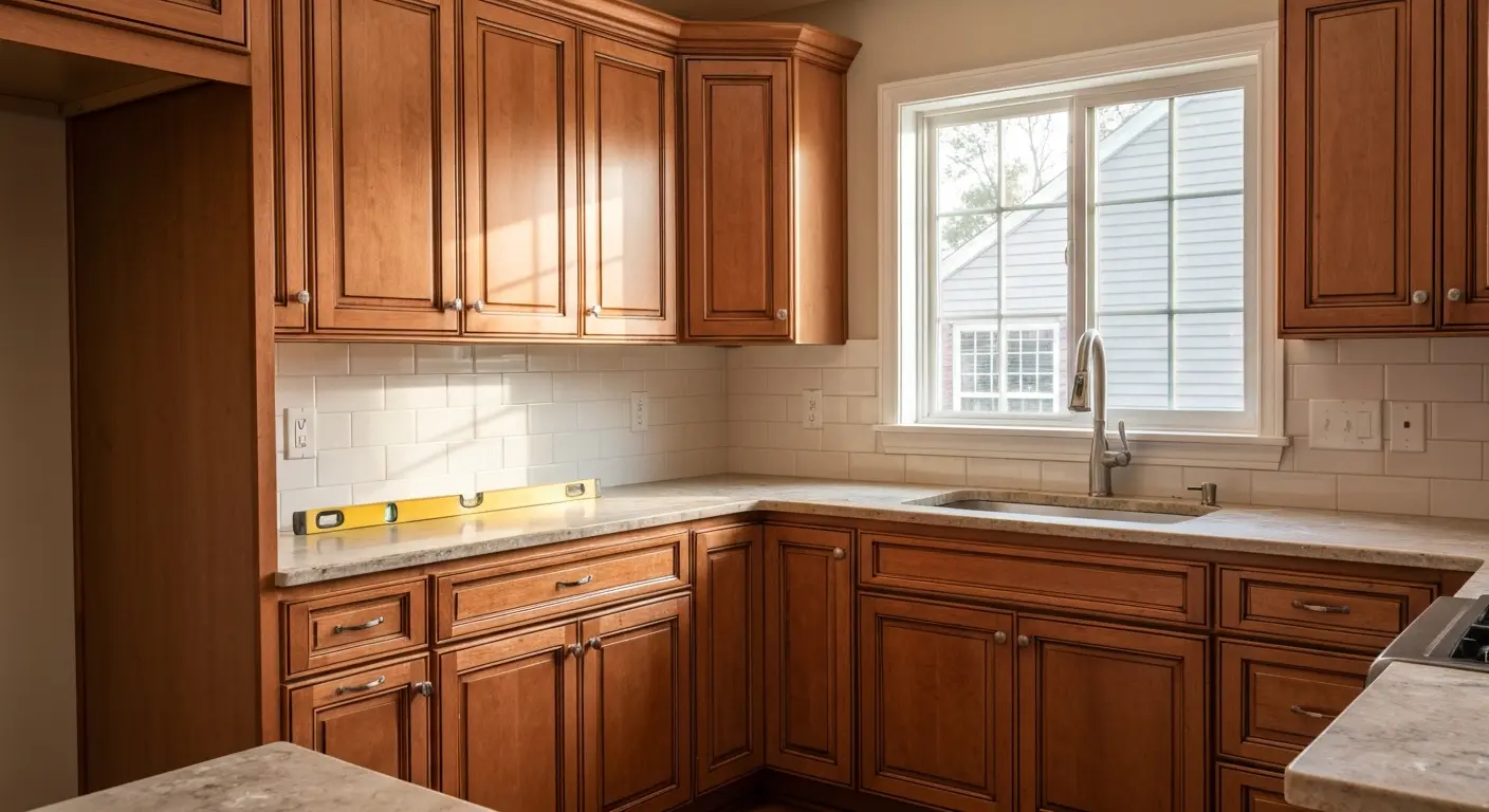 Custom kitchen cabinet installation