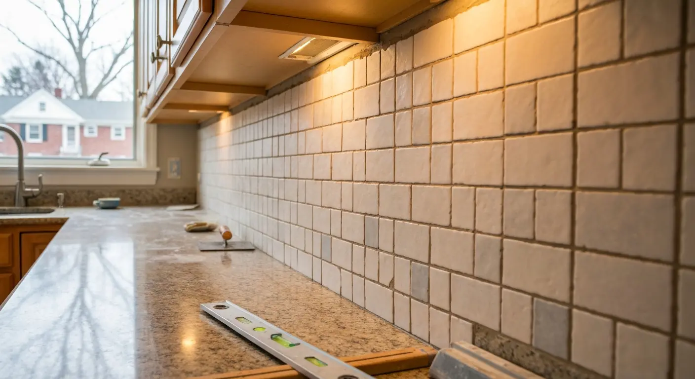 Kitchen backsplash installation