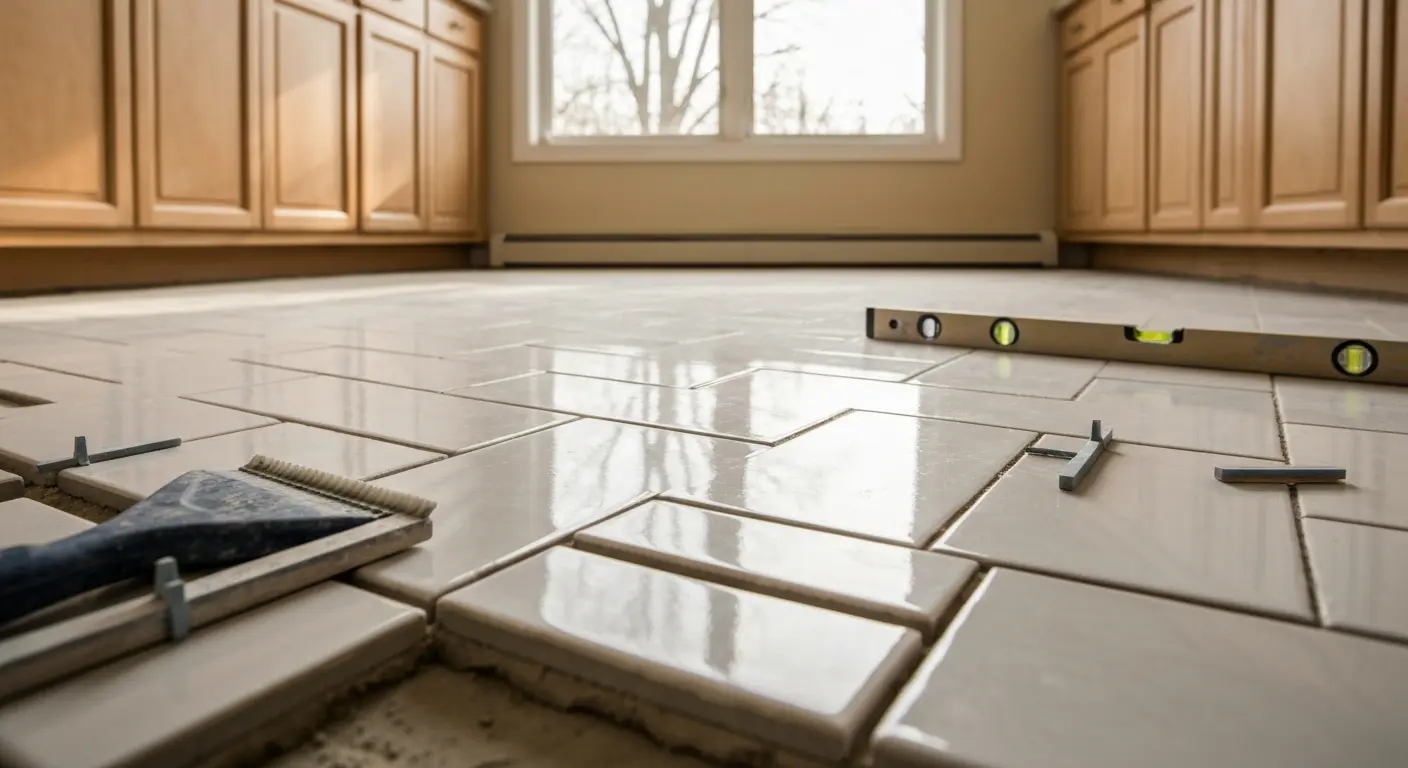 Tile flooring installation