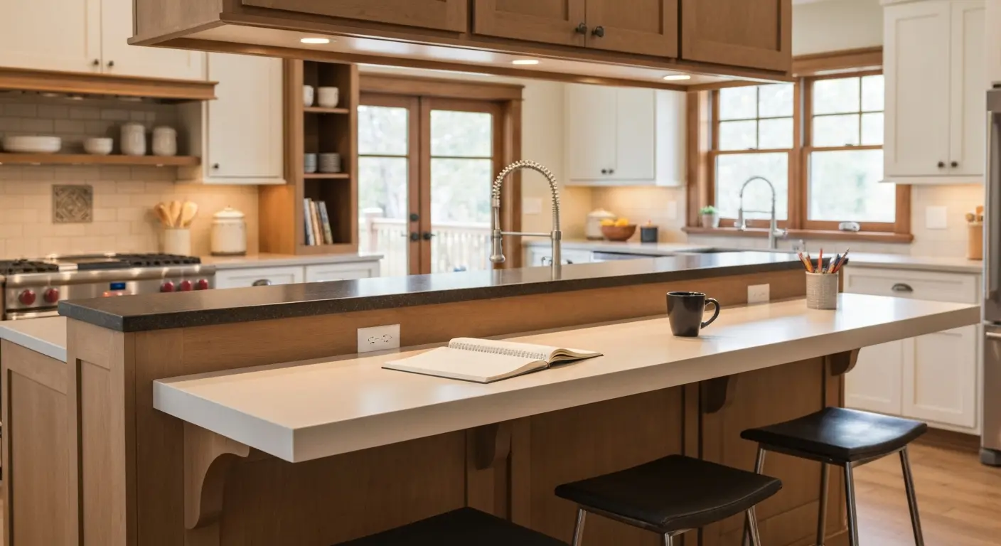 Island with seating overhang