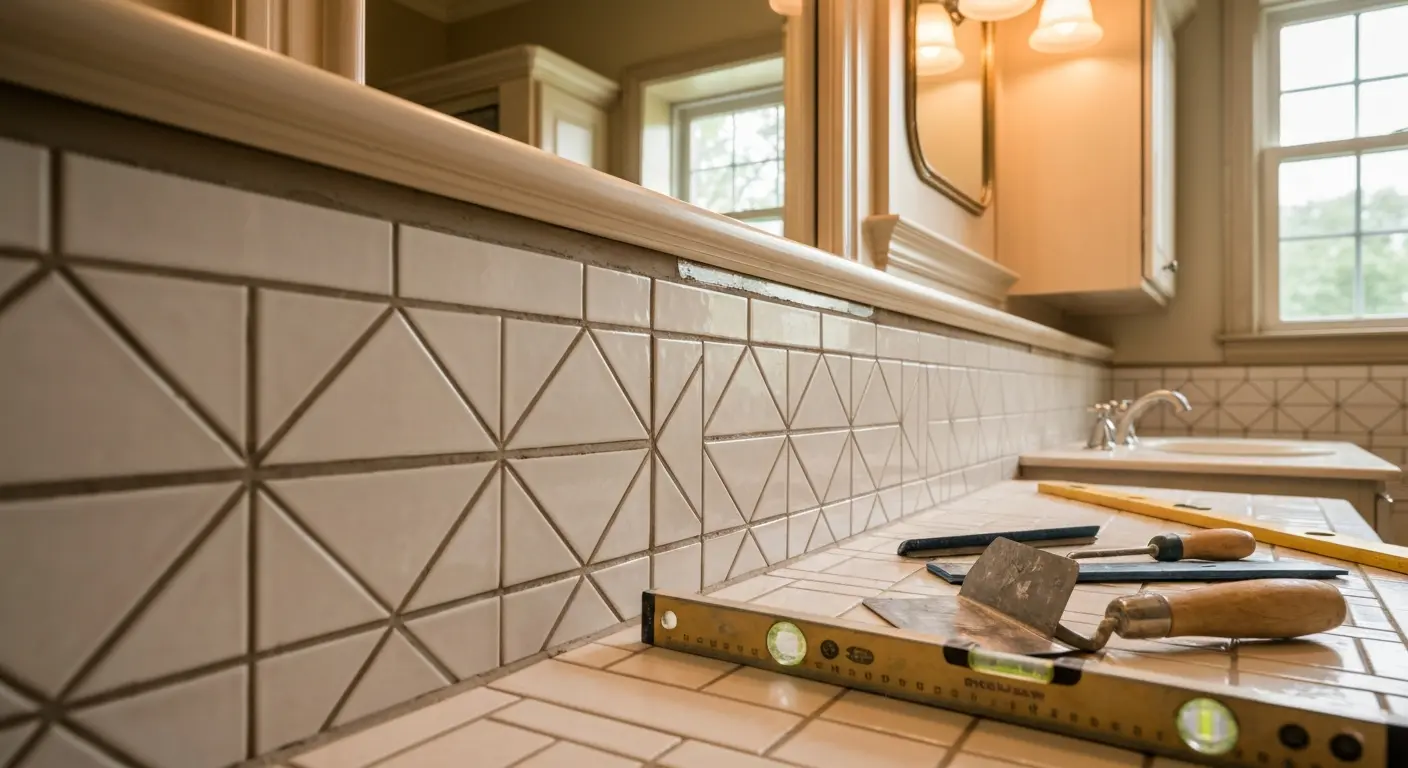 Vanity tile installation