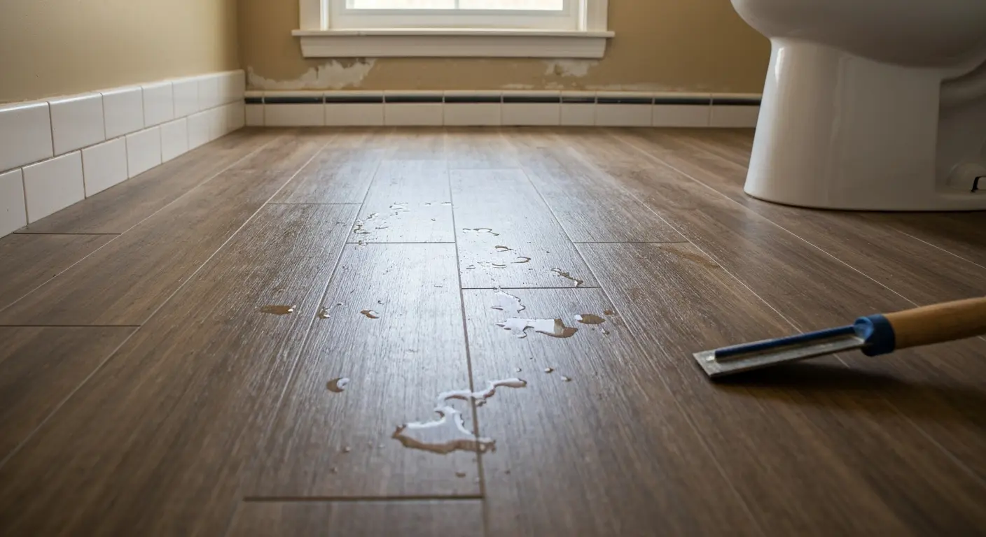 Vinyl plank bathroom flooring