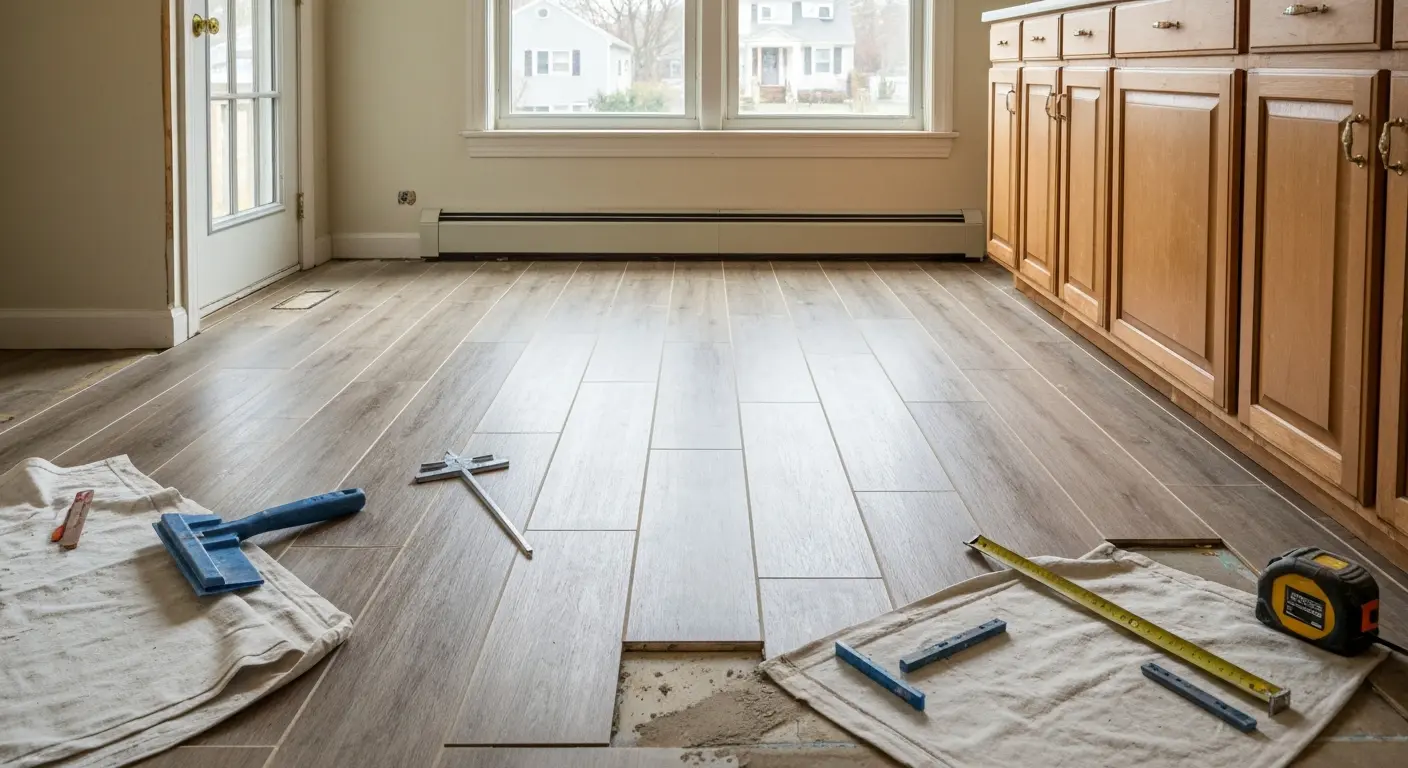 Kitchen flooring installation