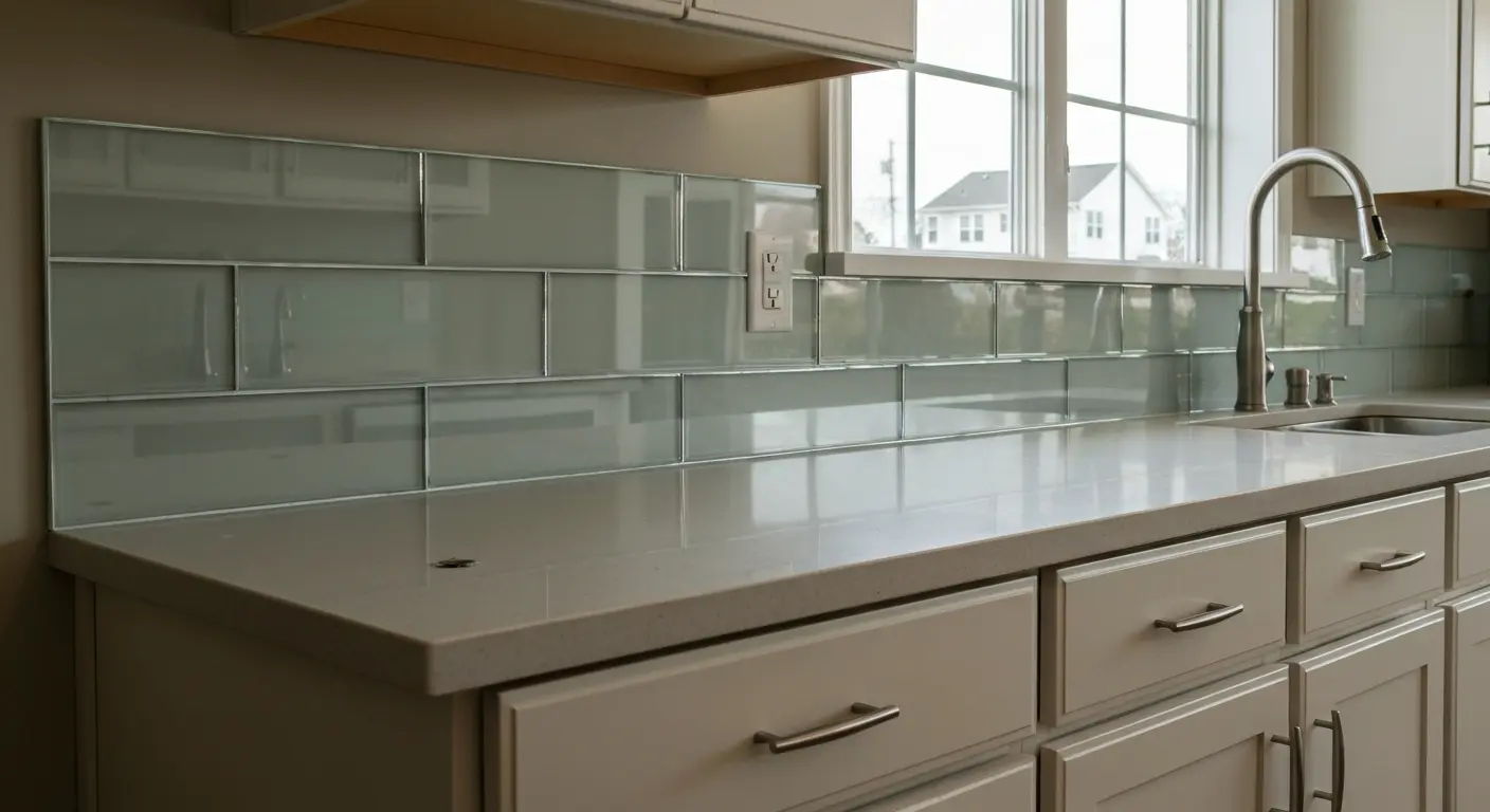 Glass backsplash