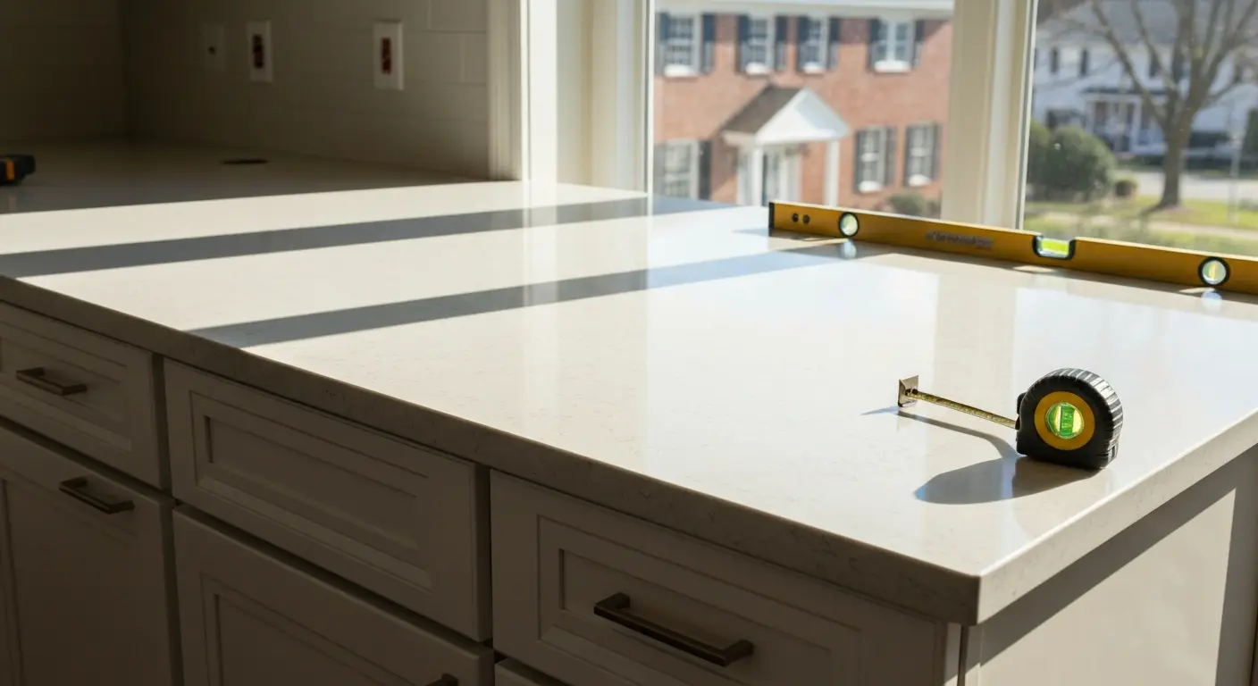 Quartz countertop installation