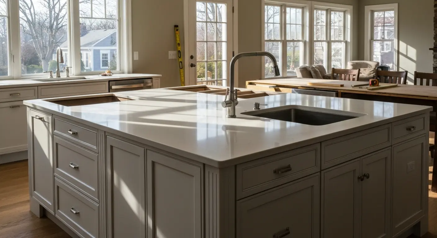 Kitchen island installation