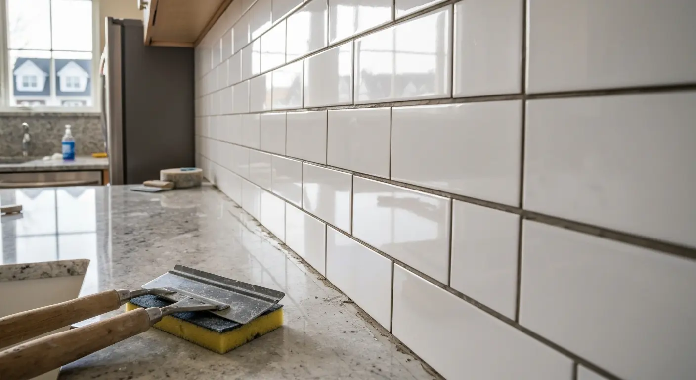 Ceramic tile backsplash