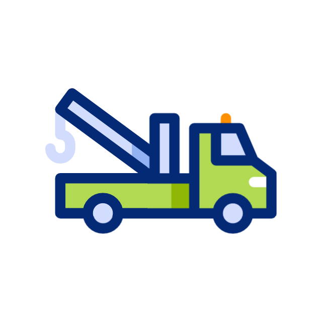 Animated towing and roadside assistance service icon