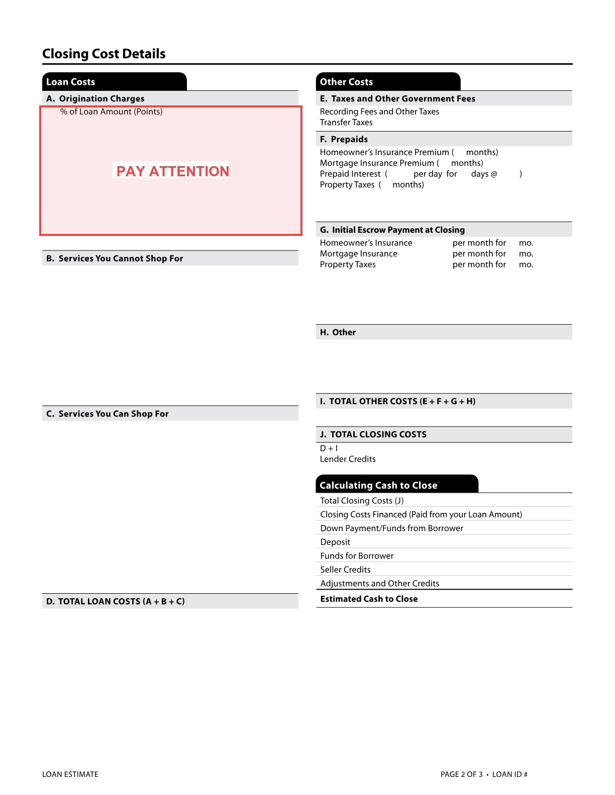 Loan Estimate Page 2 Preview