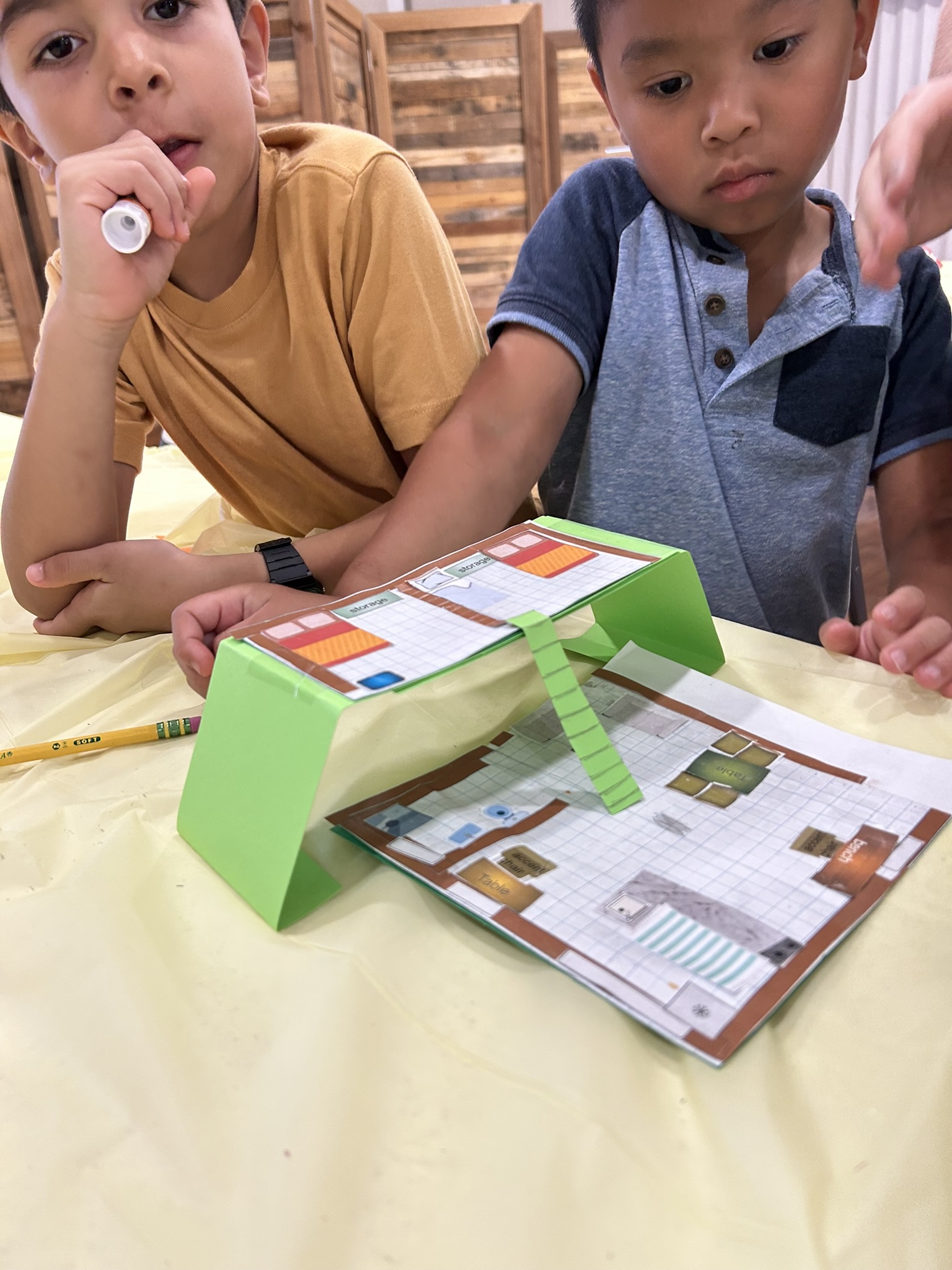 Tiny home prototype at summer camp, June 2025