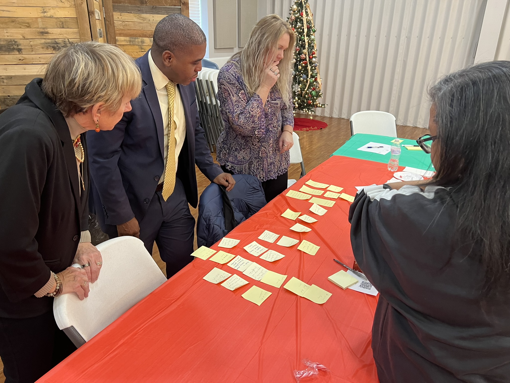 Neighbors gathered to discuss the school's vision, December 2024