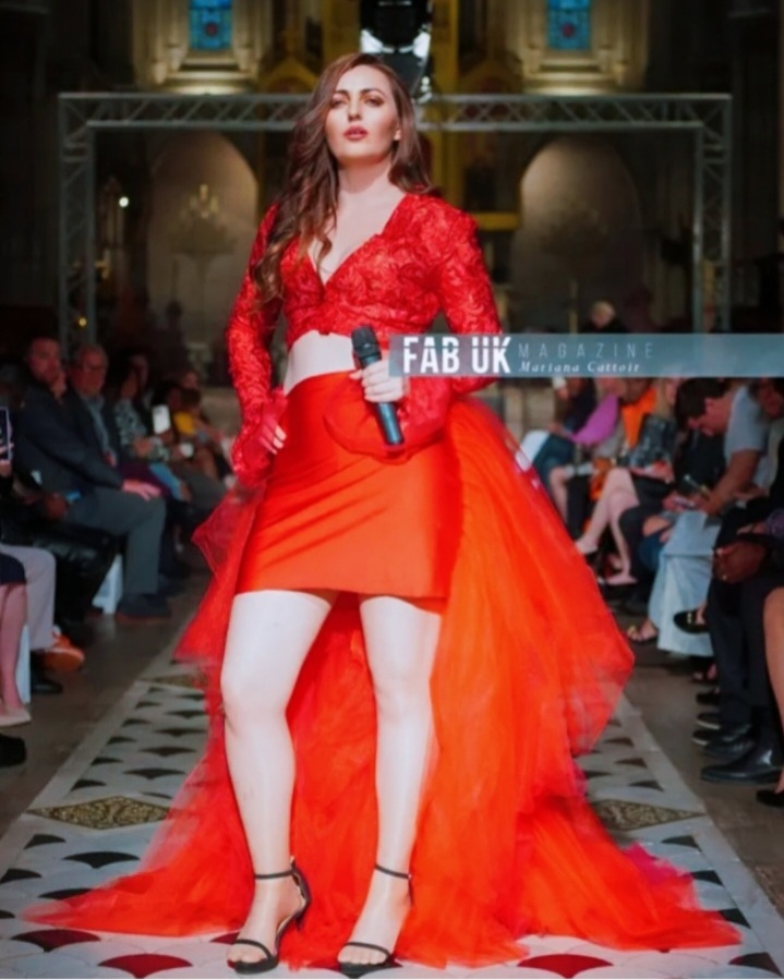 Megan Wilde performing at a fashion show