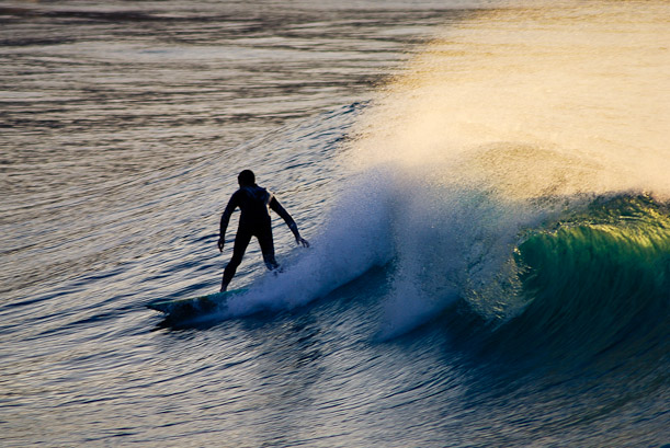 Surfing in Los Locos, Spain