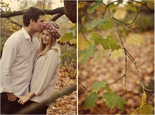 Vintage Autumn Pre-Wedding Engagement Session Surrey