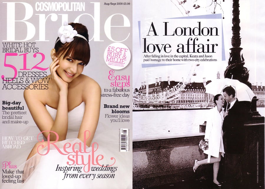 A London Love Affair wedding Cosmopolitan Bride Cosmopolitan Bride Wedding Magazine feature