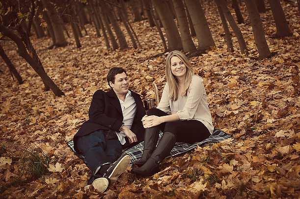 Vintage Autumn Pre-Wedding Engagement Session Surrey