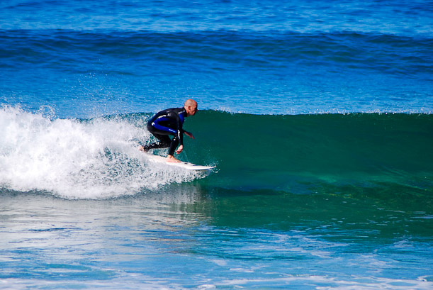 Surfing in Los Locos, Spain