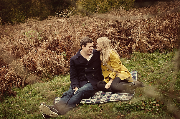 Vintage Autumn Pre-Wedding Engagement Session Surrey