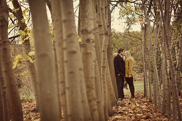 Vintage Autumn Pre-Wedding Engagement Session Surrey