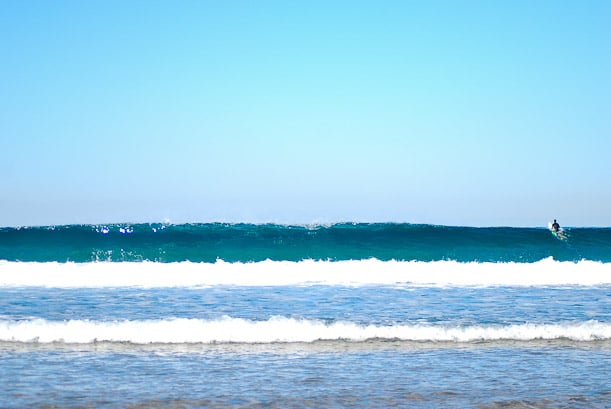 Surfing in Los Locos, Spain