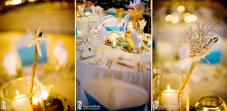 Beach Wedding theme table layouts.