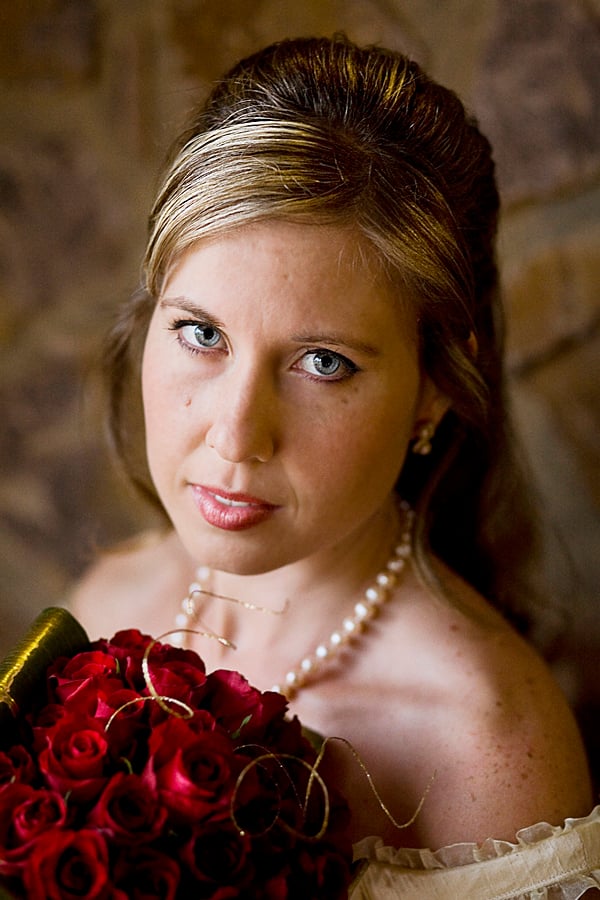 Traditional photograph of a bride on her wedding day