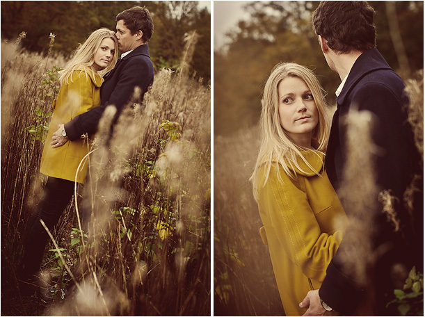 Vintage Autumn Pre-Wedding Engagement Session Surrey