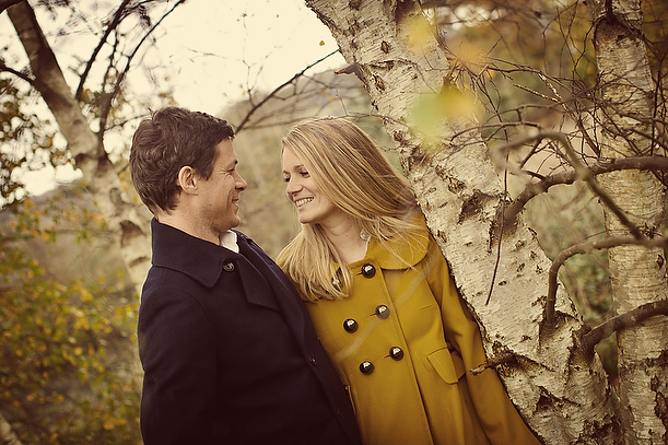 Vintage Autumn Pre-Wedding Engagement Session Surrey