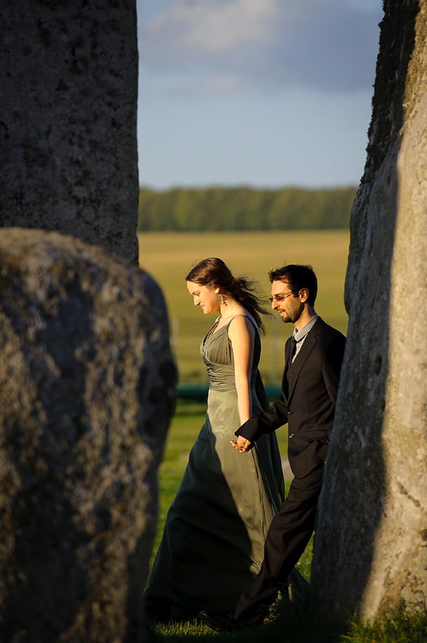 wedding handfastening ceremony at Stonehenge